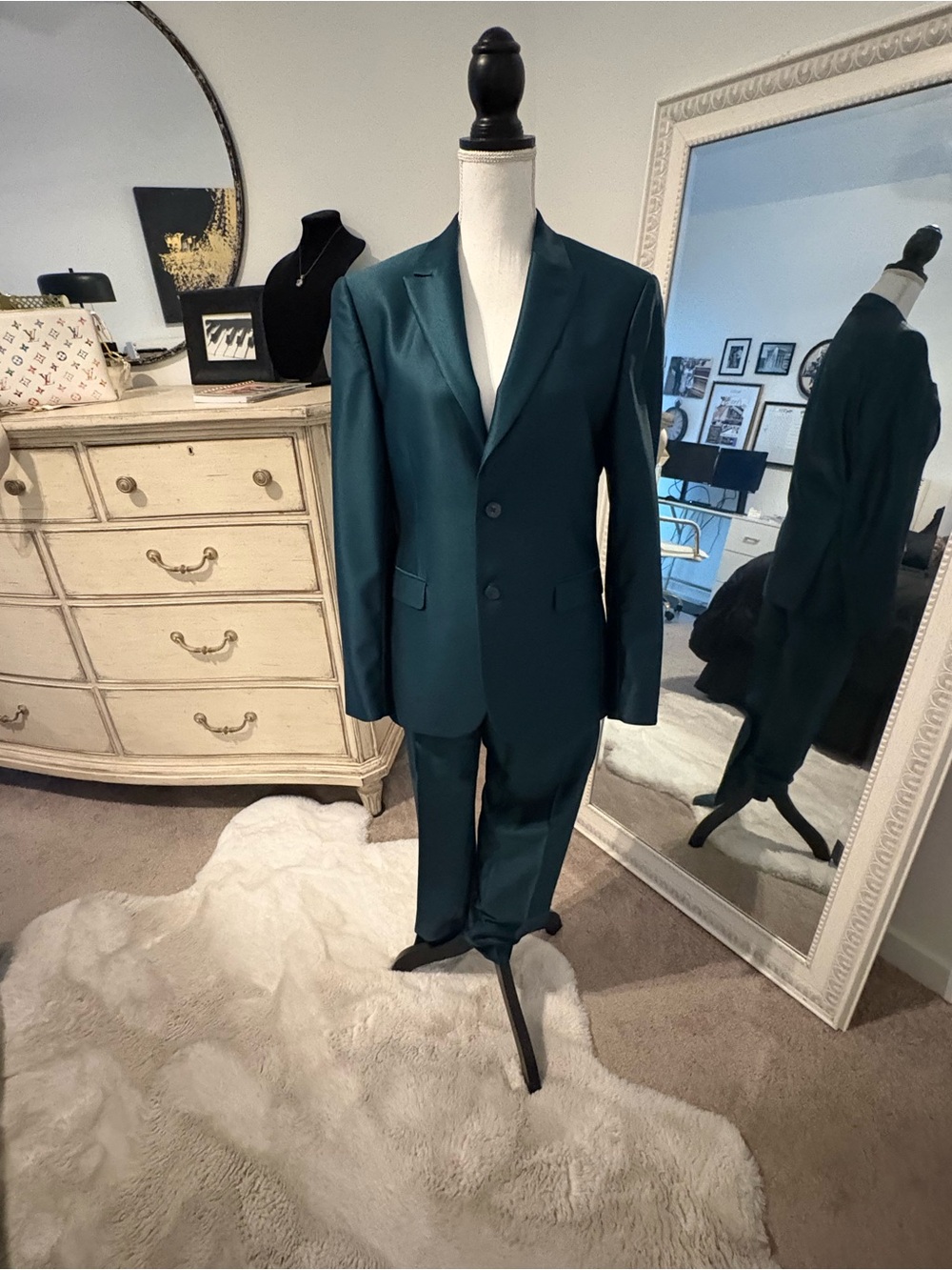 Egara Teal Green Two-Piece Suit Blazer & Pants